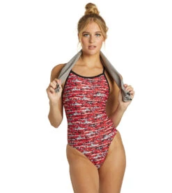 Shark Thin Strap One Piece Swimsuit -Cheap Swimming Gear 5667029352616 red 5a