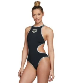Arena Women's One Big Logo One Piece Swimsuit 9 Arena Women's One Big Logo One Piece Swimsuit -Cheap Swimming Gear 5667733176488 blacksilver 5a