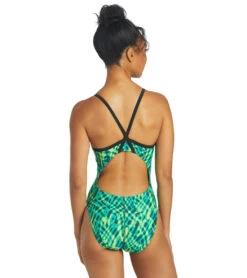 Serene Thin Strap One Piece Swimsuit 9 Serene Thin Strap One Piece Swimsuit -Cheap Swimming Gear 6940349792424 green 3a