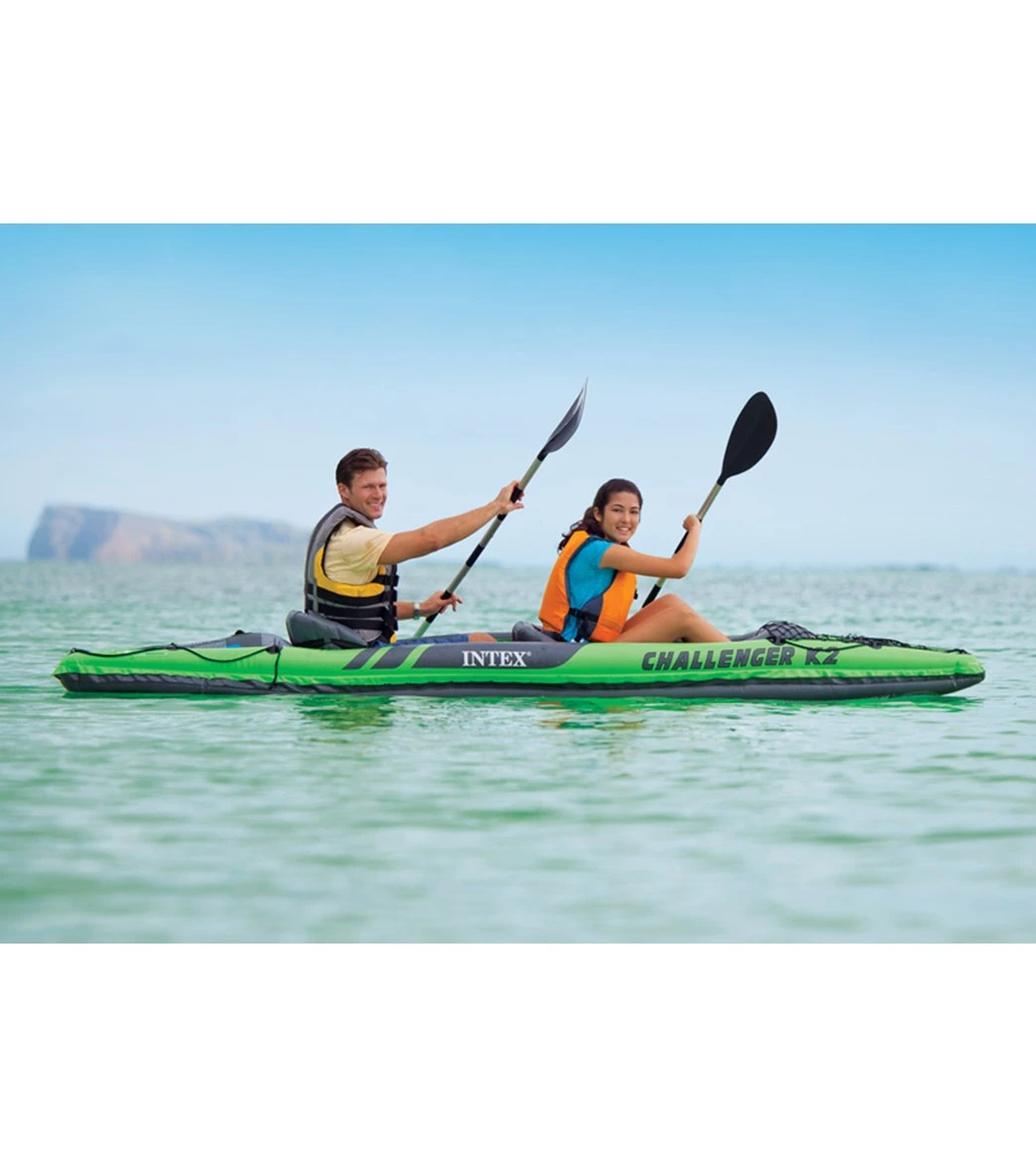Intex Challenger K2 Kayak W/ 86" Aluminum Oars & High-Output Pump 2 Intex Challenger K2 Kayak W/ 86" Aluminum Oars & High-Output Pump - Image 2