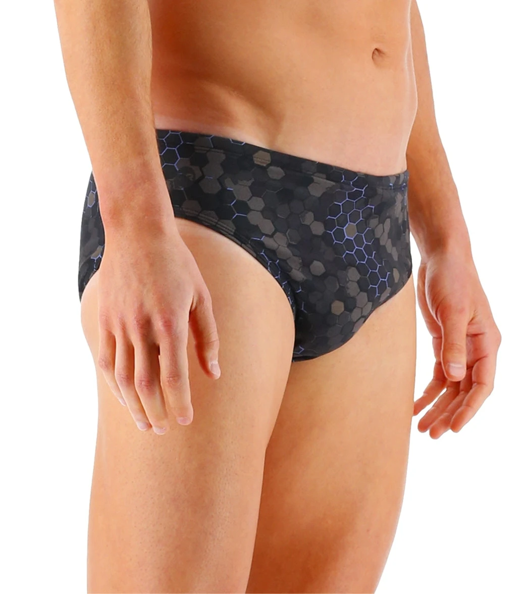 TYR Men's Carbon Hex Racer Brief Swimsuit 2 TYR Men's Carbon Hex Racer Brief Swimsuit - Image 2