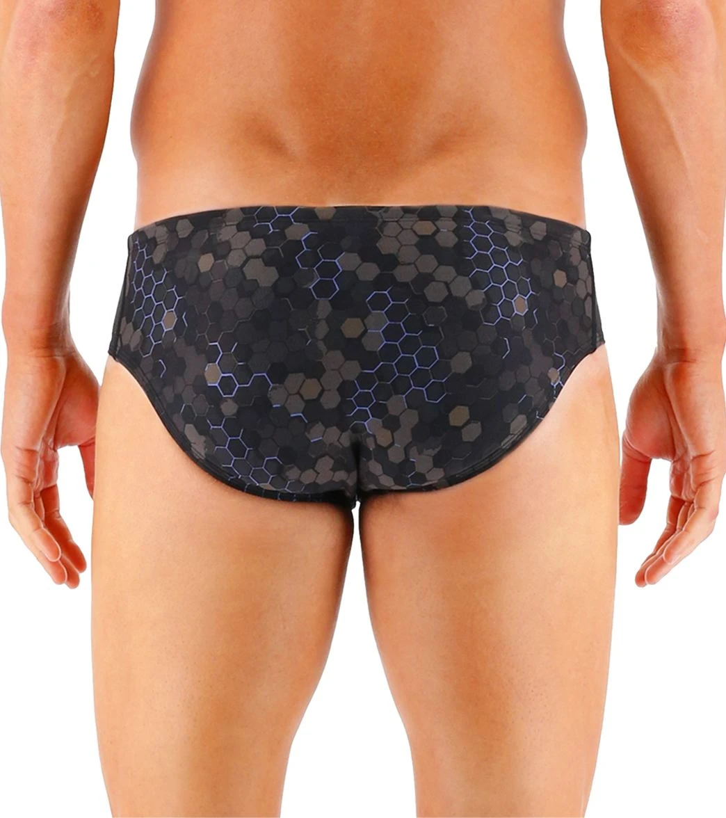 TYR Men's Carbon Hex Racer Brief Swimsuit 3 TYR Men's Carbon Hex Racer Brief Swimsuit - Image 3