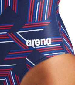 Arena Women's Puzzled Light Drop Back One Piece Swimsuit 8 Arena Women's Puzzled Light Drop Back One Piece Swimsuit -Cheap Swimming Gear 7468250038440 navyredmulti 4a