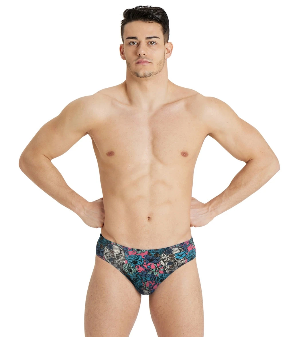 Arena Men's Drew Kibler Skulls/Rose Brief Swimsuit 1 Arena Men's Drew Kibler Skulls/Rose Brief Swimsuit
