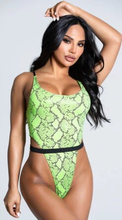 Yandy Let's Snake Love One Piece Swimsuit 19 Yandy Let's Snake Love One Piece Swimsuit -Cheap Swimming Gear EY 4215 GREEN 2 PS12172020