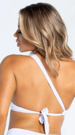 Yandy One Shoulder White Basic Bikini Top -Cheap Swimming Gear EY 4329T TOP WHT 8 YANDY PS02172022 copy