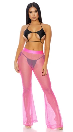 Forplay Nostalgic Neon Fishnet Pants -Cheap Swimming Gear FP 440333 neonpink alt3 lg 2020FEB19376