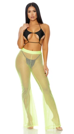 Forplay Nostalgic Neon Fishnet Pants -Cheap Swimming Gear FP 440333 neonyellow alt3 lg 2020FEB19376