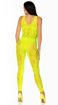 LEG AVENUE Neon Yellow Lace Bodystocking 7 LEG AVENUE Neon Yellow Lace Bodystocking -Cheap Swimming Gear LA 89308 02 033