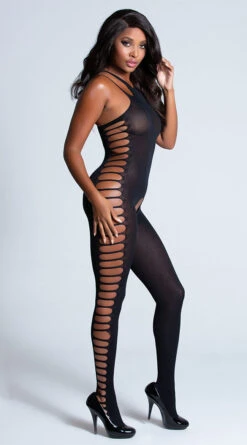 MUSIC LEGS Ribbed Cut-Out Bodystocking 9 MUSIC LEGS Ribbed Cut-Out Bodystocking -Cheap Swimming Gear ML 1325 BLACK PS06062019 5