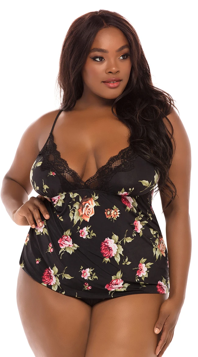 Plus Size Reina Floral PJ Short Set 1 Plus Size Reina Floral PJ Short Set