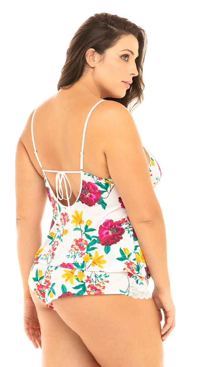 Plus Size Reina Floral PJ Short Set 2 Plus Size Reina Floral PJ Short Set - Image 2