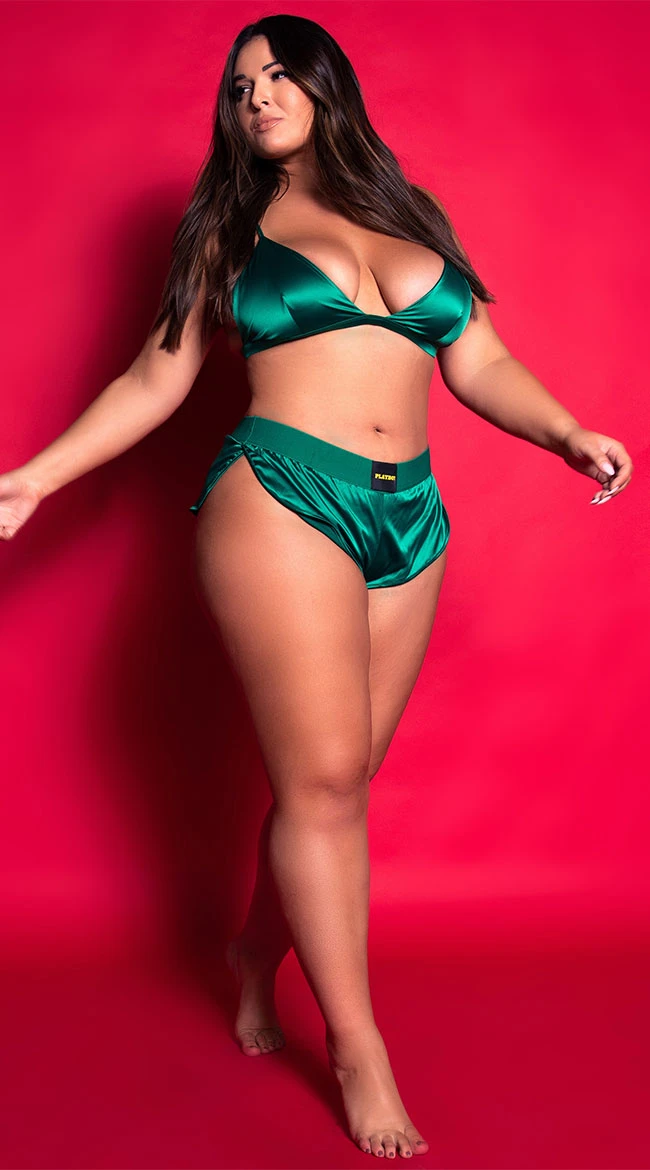 Playboy Plus Size Dream On Satin Lounge Set 12 Playboy Plus Size Dream On Satin Lounge Set - Image 12