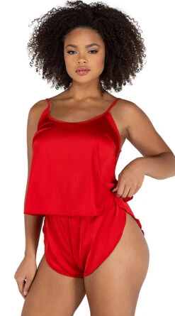 Roma Tulip Dreams Satin Short Set