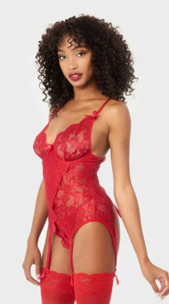 Yandy Flirty Fold Over Bustier Set -Cheap Swimming Gear YO 60 11298 RED 04 YANDY PS03312022