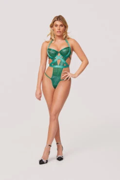 Yandy Glittering Passion Teddy -Cheap Swimming Gear YR E7282 TEDDY LINGERIE GREEN 2507
