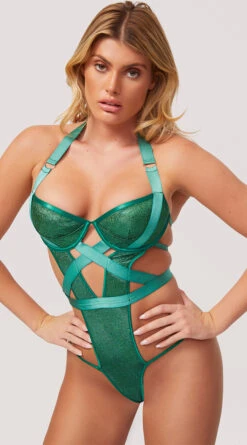 Yandy Glittering Passion Teddy -Cheap Swimming Gear YR E7282 TEDDY LINGERIE GREEN 2517